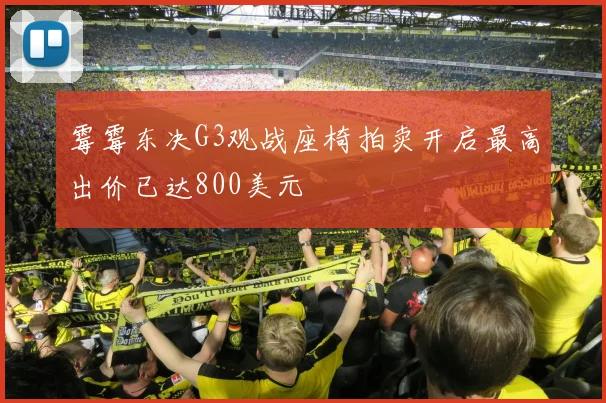 霉霉东决G3观战座椅拍卖开启最高出价已达800美元